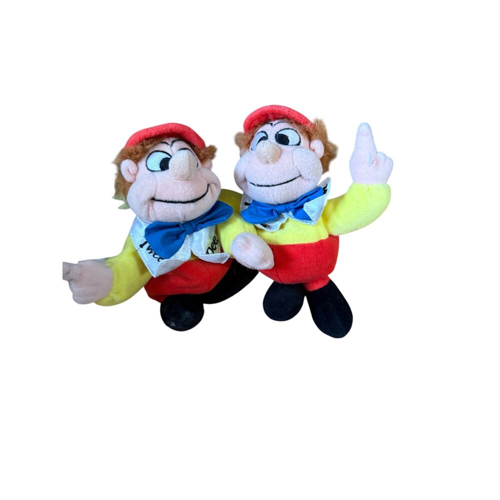 Disney store Tweedle Dee & Dum Alice in‎ Wonderland Disney Bean Bags collectible
